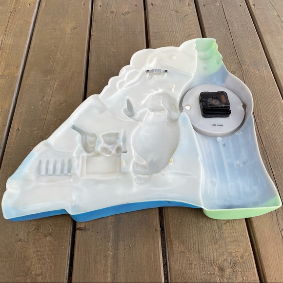 Coca-Cola Polar Bear Vintage Plastic Wall Clock Tested and Working - Picture 9 of 11